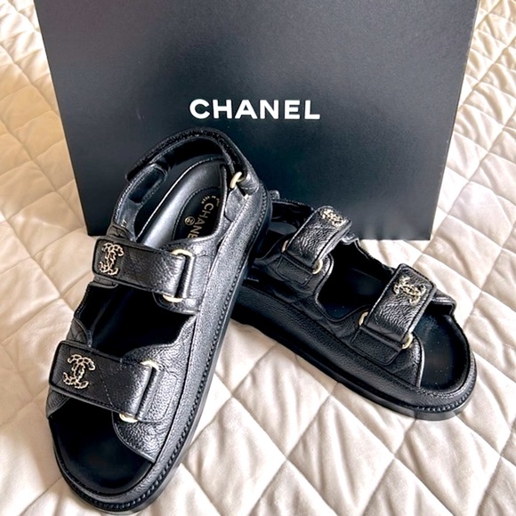 Chanel DADS SANDALS Grained Leather 36 - Picture 3 of 17